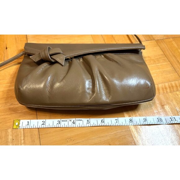 Vintage Morris Moskowitz Crossbody Clutch Bag Brown Genuine Leather Retro - Picture 8 of 8